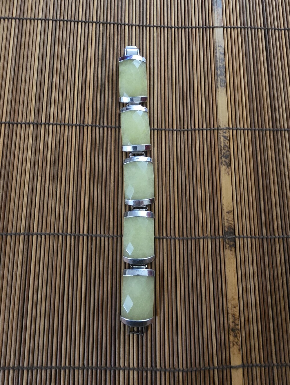 925 Silver Jade Bracelet (Vintage)